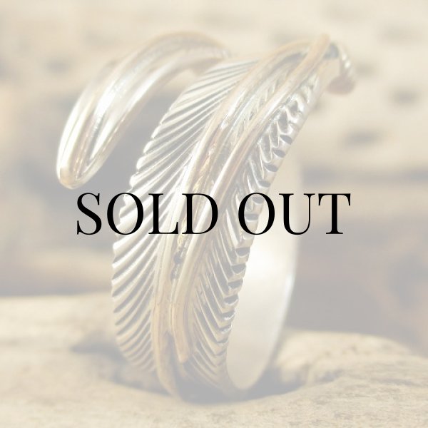 画像4: ナバホ族：Harvey Mace イーグルフェザー12KGF フリーサイズリング (4)