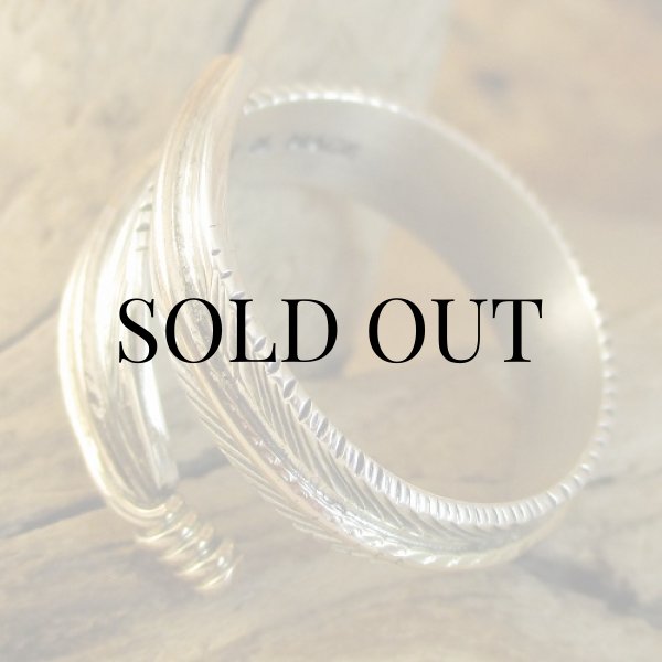 画像6: ナバホ族：Harvey Mace イーグルフェザー12KGF フリーサイズリング (6)