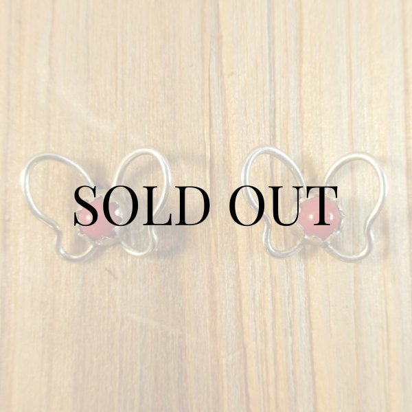 画像2: ナバホ族：コーラル付き ピアス (2)