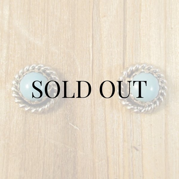 画像2: ナバホ族:ターコイズ付き ピアス (2)