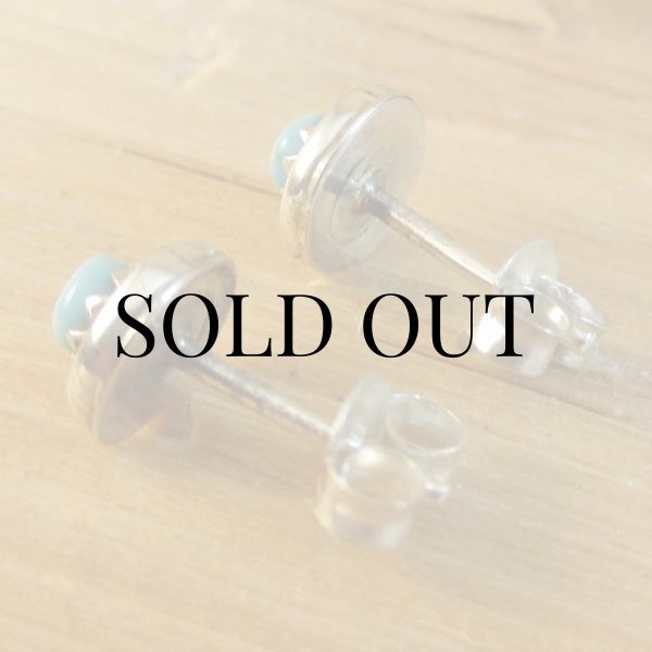 画像3: ナバホ族：ターコイズ付き ピアス (3)