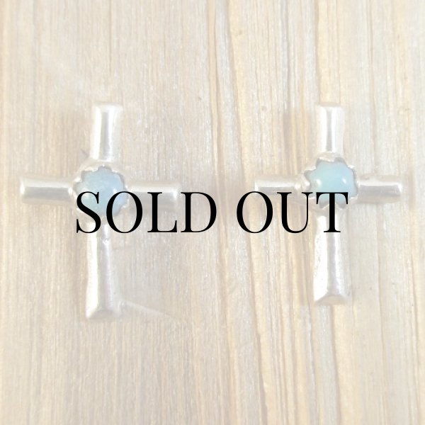 画像2: ナバホ族：ターコイズ付き ピアス (2)