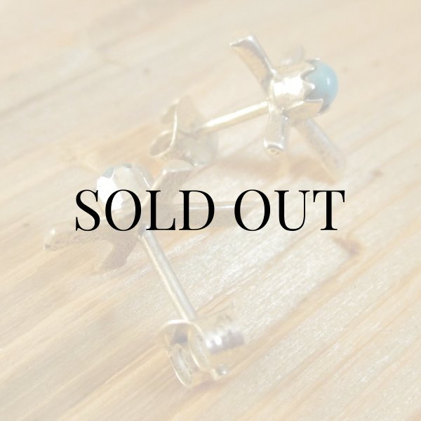 画像3: ナバホ族：ターコイズ付き ピアス (3)