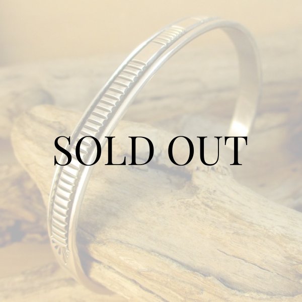 画像7: ナバホ族:Bruce Morgan チゼルワーク シルバー カフブレスレット (7)