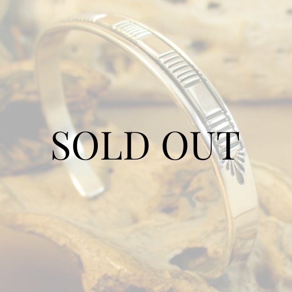 画像5: ナバホ族:Bruce Morgan チゼルワーク シルバー カフブレスレット (5)