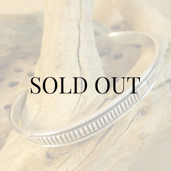 画像3: ナバホ族:Bruce Morgan チゼルワーク シルバー カフブレスレット (3)