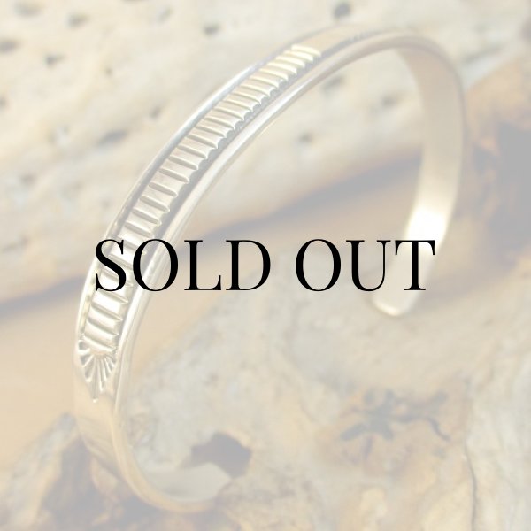 画像4: ナバホ族:Bruce Morgan チゼルワーク シルバー カフブレスレット (4)