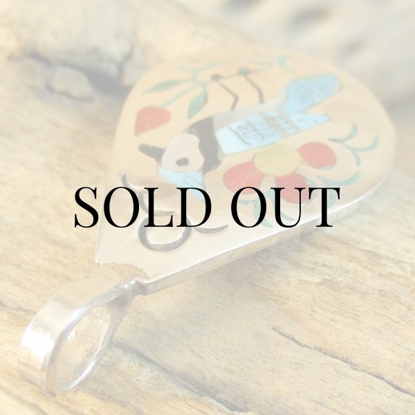 画像5: ズニ族：Sammy&Ester Guardian フラットインレイ ペンダントトップ (5)