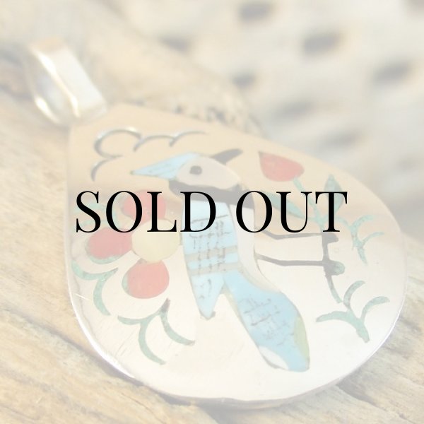 画像8: ズニ族：Sammy&Ester Guardian フラットインレイ ペンダントトップ (8)