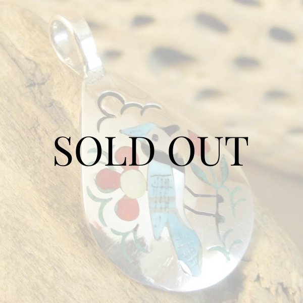 画像3: ズニ族：Sammy&Ester Guardian フラットインレイ ペンダントトップ (3)