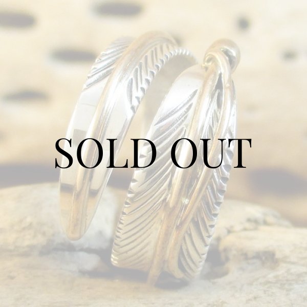 画像4: ナバホ族：Harvey Mace イーグルフェザー12KGF フリーサイズリング (4)