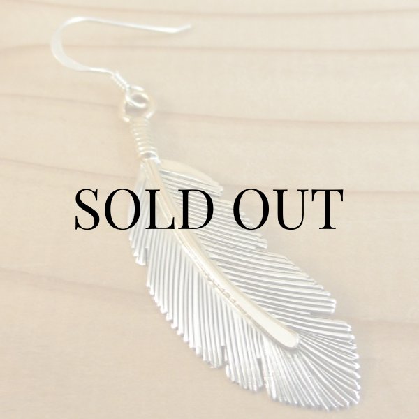 画像6: ナバホ族：Harvey Mace イーグルフェザー12KGF ピアス (6)