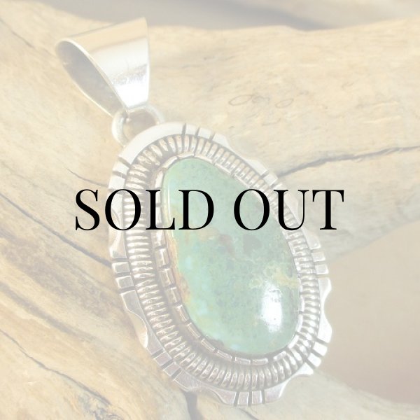 画像3: ナバホ族：Walter Vandever ロイストン ターコイズ ペンダント (3)