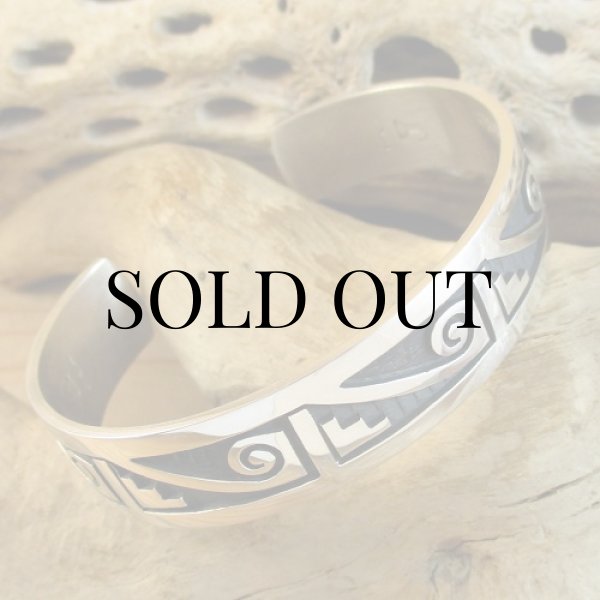 画像3: ホピ族：Stewart Tewawina Dacawyma ウォーター＆クラウド カフブレスレット (3)