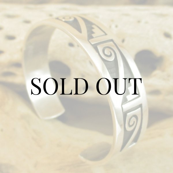 画像5: ホピ族：Stewart Tewawina Dacawyma ウォーター＆クラウド カフブレスレット (5)