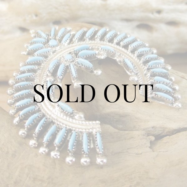 画像8: ズニ族：Lorna Mahkee ニードルポイント ナジャ ペンダントトップ (8)