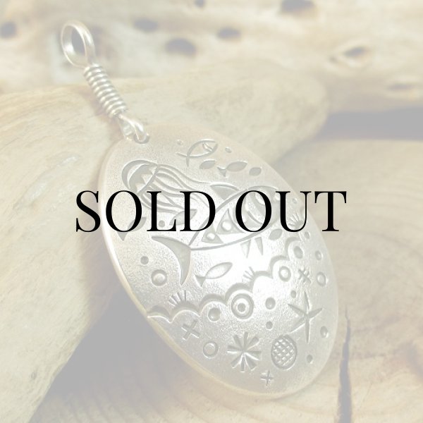 画像3: ナバホ族：Norbert Peshlakai スタンプワーク ペンダント トップ (3)