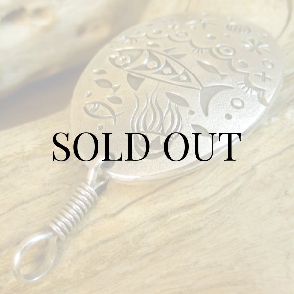 画像5: ナバホ族：Norbert Peshlakai スタンプワーク ペンダント トップ (5)