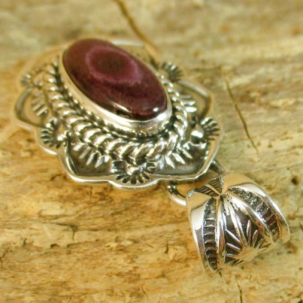 画像6: ナバホ族：Kevin Ramone スパイニーオイスターシェル ペンダント トップ (6)