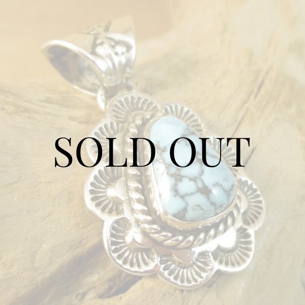 画像3: ナバホ族:Kevin Ramone Turquoise Mt. ペンダント トップ (3)