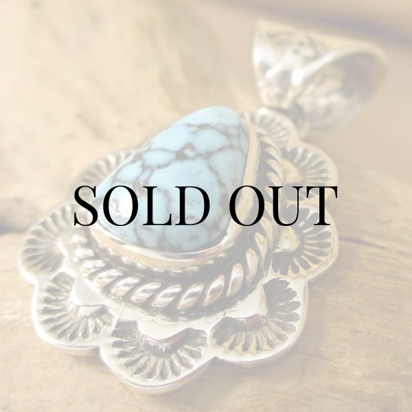 画像7: ナバホ族:Kevin Ramone Turquoise Mt. ペンダント トップ (7)