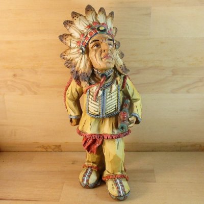 画像1: 木彫り風 『インディアンチーフ人形』（Indian Chief Doll）