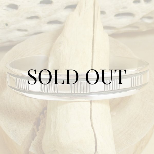 画像6: ナバホ族:Bruce Morgan チゼルワーク シルバー カフブレスレット (6)