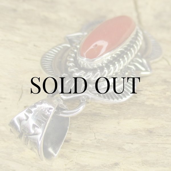 画像5: ナバホ族：Kevin Ramone Coral ペンダント トップ (5)