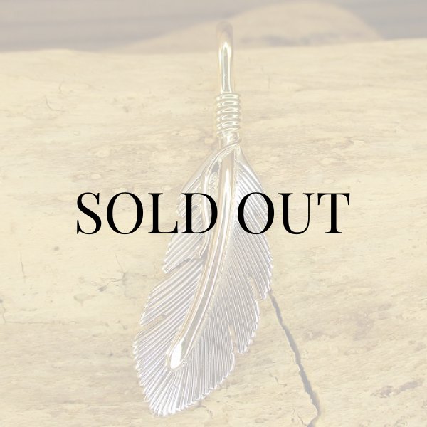 画像2: ナバホ族：Harvey Mace イーグルフェザー12KGF ペンダントトップS (2)