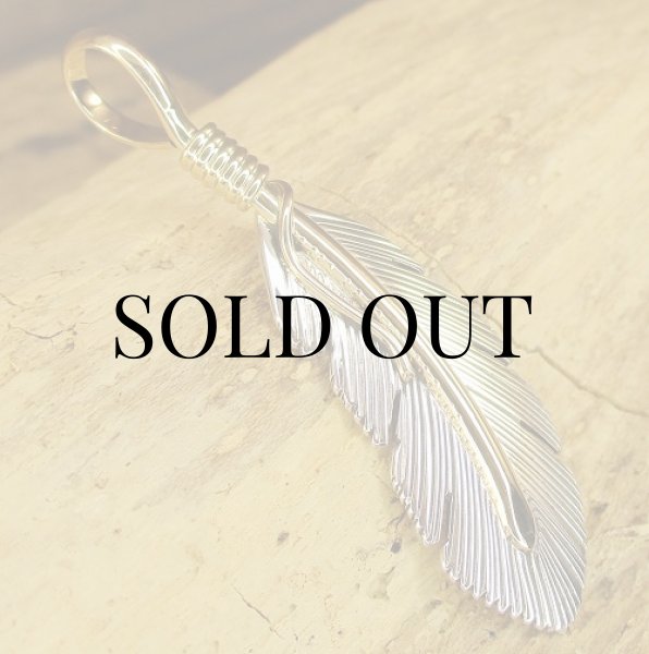 画像3: ナバホ族：Harvey Mace イーグルフェザー12KGF ペンダントトップS (3)