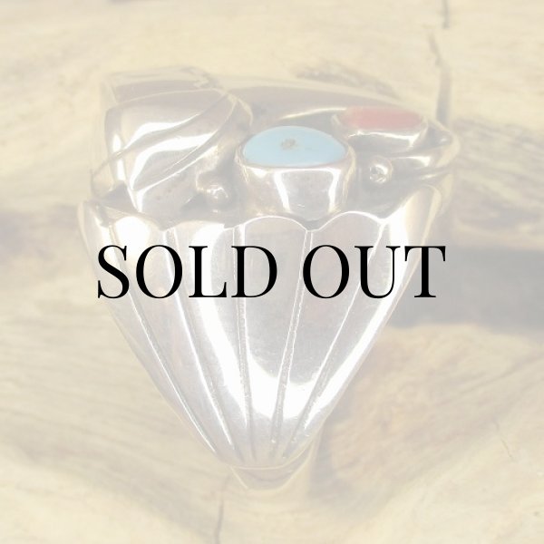 画像5: ナバホ族：Charlene Yazzie シルバーベアクロウ付き リング 22号 (5)