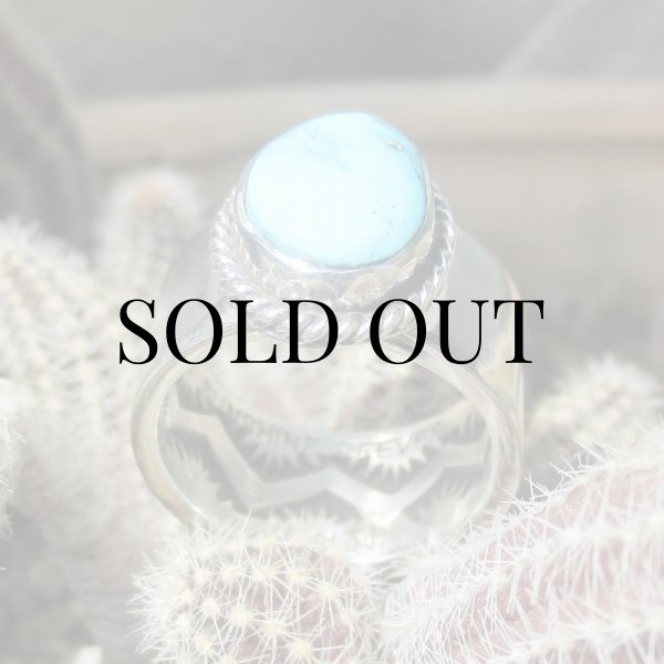 画像8: ナバホ族：Sunshine Reeves キングマンターコイズ リング 12号 (8)