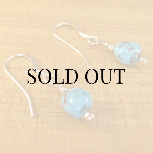 画像3: ナバホ族：ターコイズ ピアス (3)