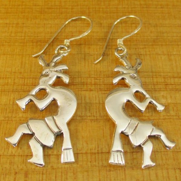 画像3: ナバホ族：ココペリ ピアス (3)