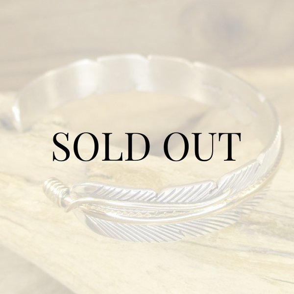 画像6: ナバホ族：Harvey Mace イーグルフェザー12KGF カフブレスレット (6)