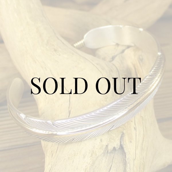 画像3: ナバホ族：Harvey Mace イーグルフェザー12KGF カフブレスレット (3)