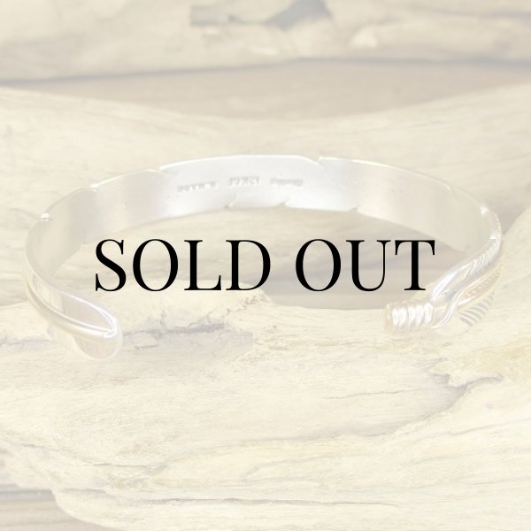 画像4: ナバホ族：Harvey Mace イーグルフェザー12KGF カフブレスレット (4)