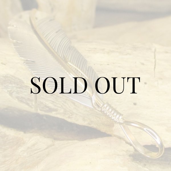 画像6: ナバホ族：Harvey Mace イーグルフェザー12KGF ペンダントトップL (6)