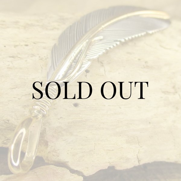 画像5: ナバホ族：Harvey Mace イーグルフェザー12KGF ペンダントトップM (5)