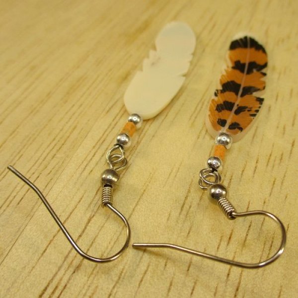 画像2: ボーンフェザー ピアス (2)