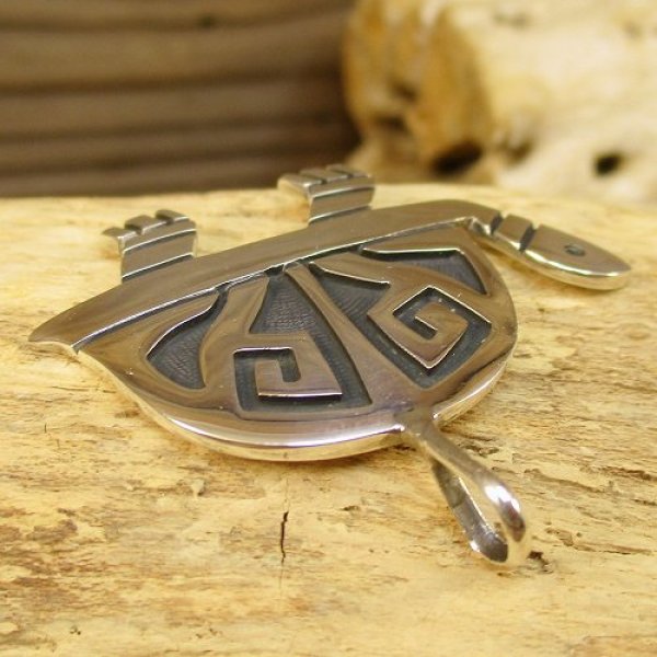 画像6: ホピ族：Griselda Saufkie タートルモチーフ ペンダントトップ (6)