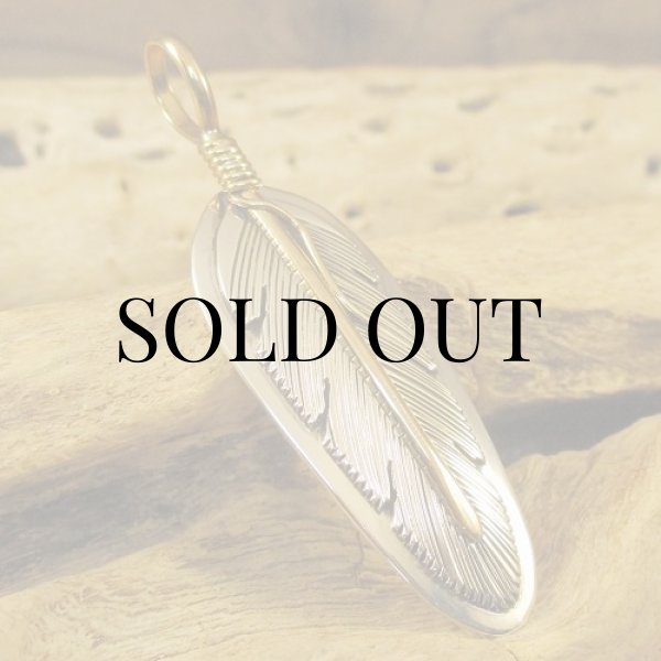 画像3: ナバホ族：Harvey Mace イーグルフェザー12KGF ペンダントトップM (3)