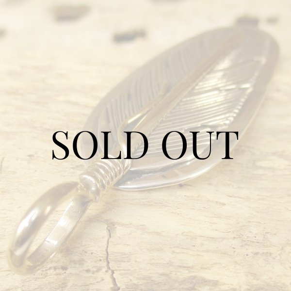 画像5: ナバホ族：Harvey Mace イーグルフェザー12KGF ペンダントトップM (5)