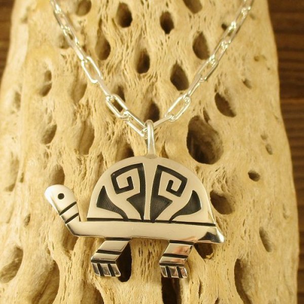 画像9: ホピ族：Griselda Saufkie タートルモチーフ ペンダントトップ (9)