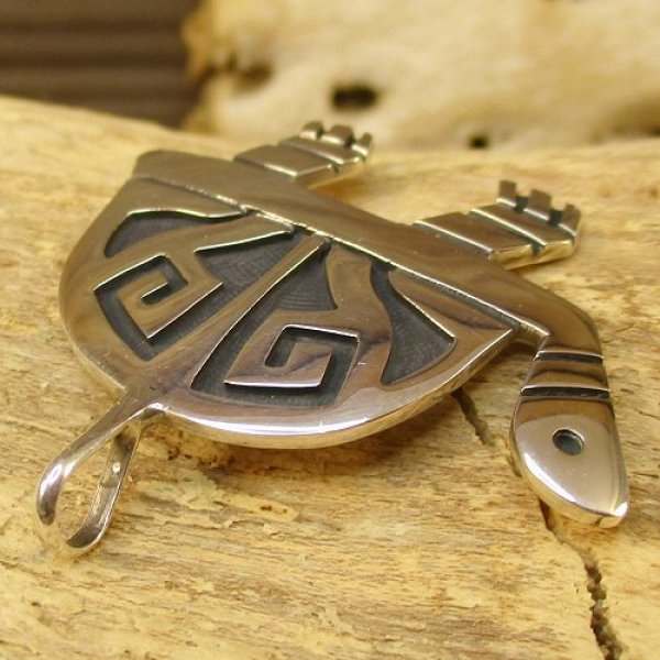 画像5: ホピ族：Griselda Saufkie タートルモチーフ ペンダントトップ (5)