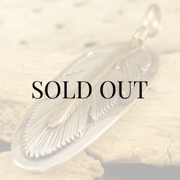 画像7: ナバホ族：Harvey Mace イーグルフェザー12KGF ペンダントトップM (7)