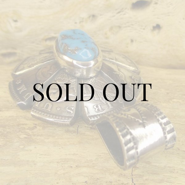 画像6: ナバホ族:Desert Blossom KingmanTurquoise 1Dollar ペンダントトップ (6)