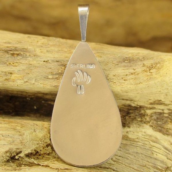 画像4: ホピ族:Willis Humeyestewa サンフェイスモチーフ ペンダント トップ (4)