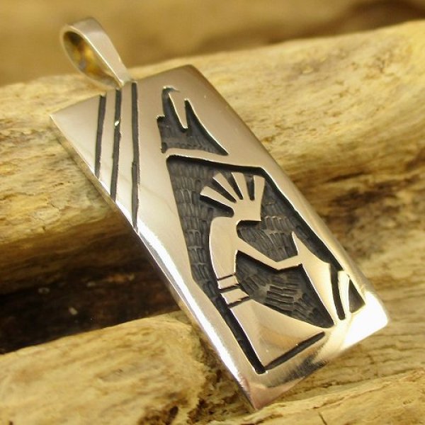 画像3: ホピ族：Willis Humeyestewa ココペリモチーフ ペンダント トップ (3)