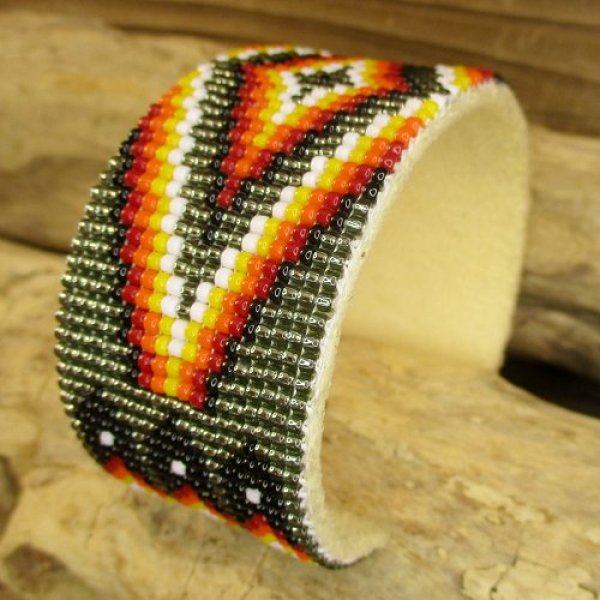 画像5: ナバホ族：ビーズワーク カフブレスレット (5)